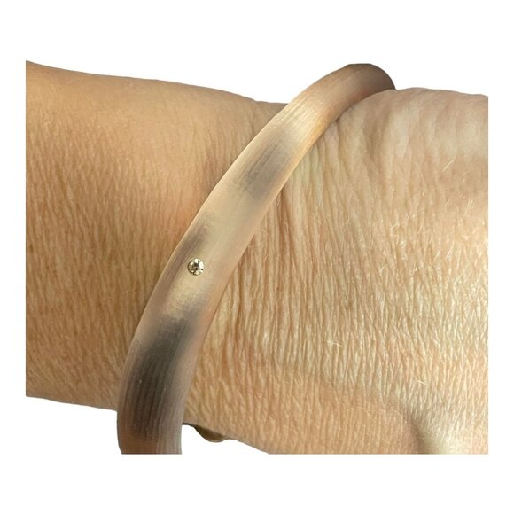 ALEXIS BITTAR Crystal Rhinestone Lucite Skinny Tapered Bangle Bracelet - Picture 5 of 16